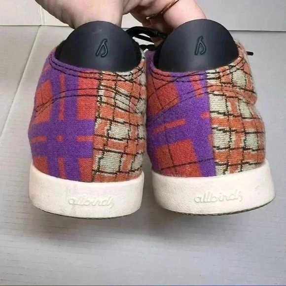 ALLBIRDS WOMENS SIZE 8 WOOL PIPER TARTAN PLAID BRIGHT COLORS PURPLE ORANGE FUNKY - Picture 5 of 10